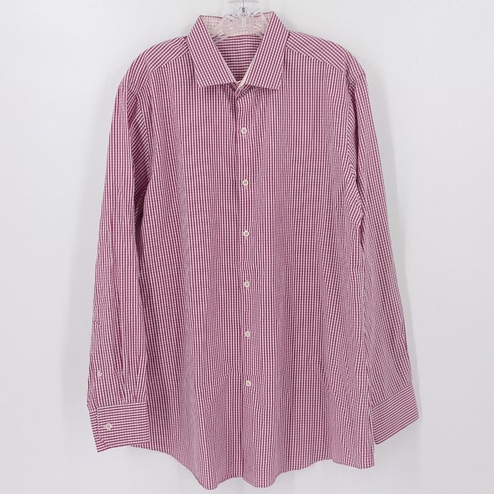 J. HILBURN XL 48in Chest Multi Plaid Button Up Down Shirt Collard Dress Business - Picture 3 of 16